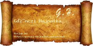 Gönczi Hajnalka névjegykártya